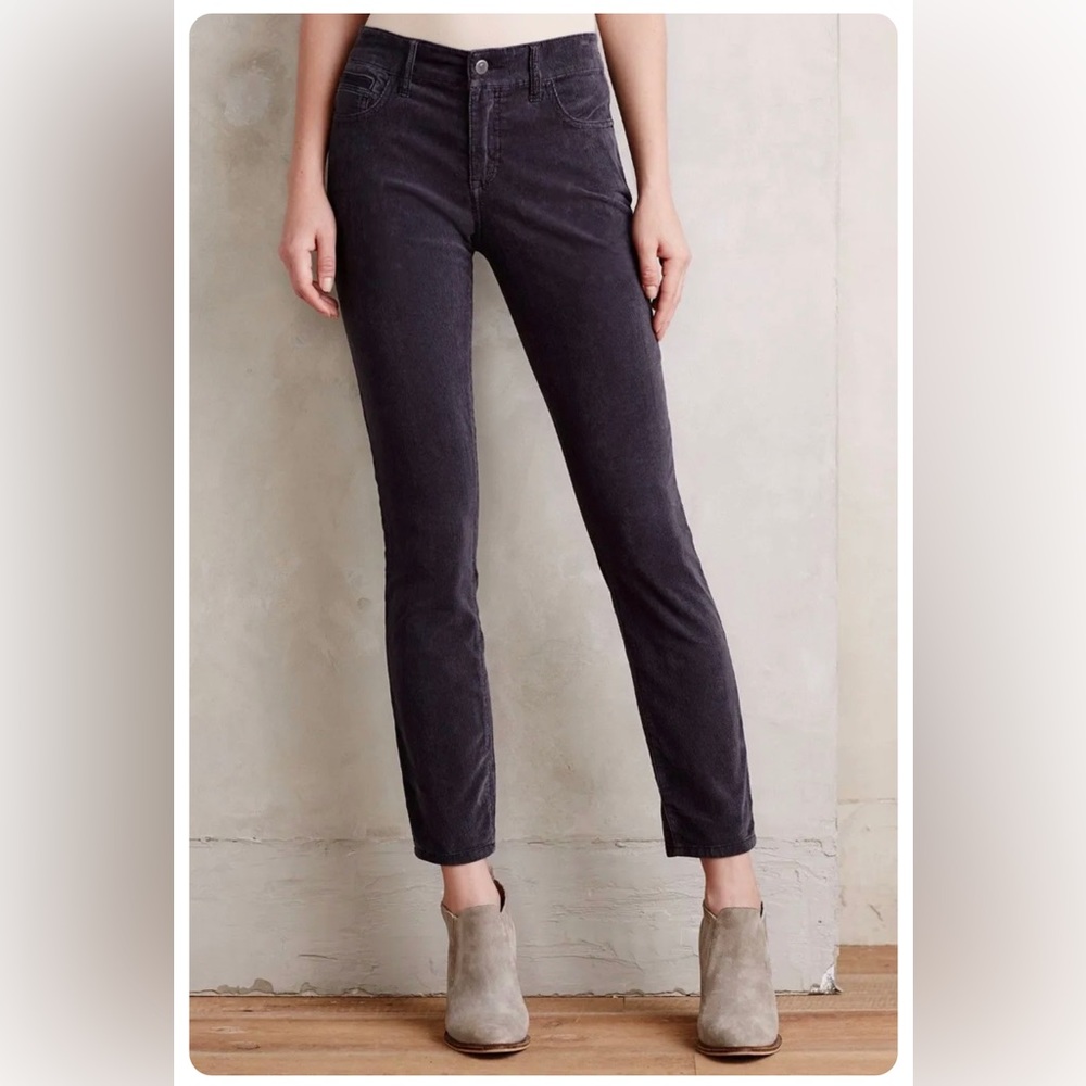 Anthropologie Pilcro and the Letterpress Stet Gray Corduroy Pants Size 27